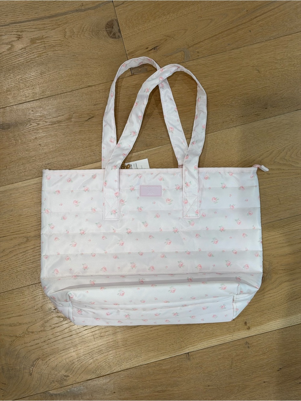 NWT Love Shack Fancy x Target Light Pink Floral Quilted Tote Bag